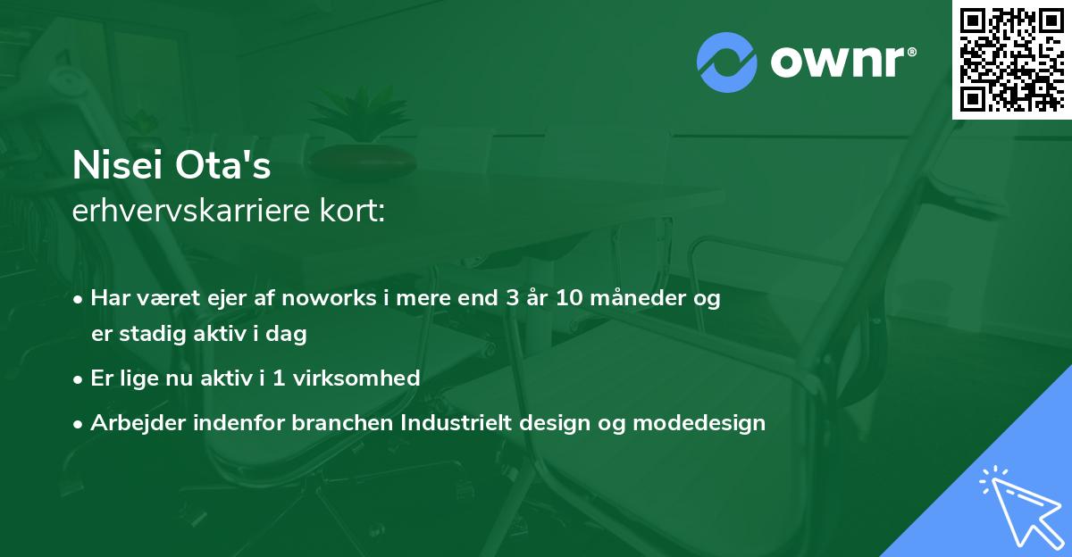 Nisei Ota's erhvervskarriere kort