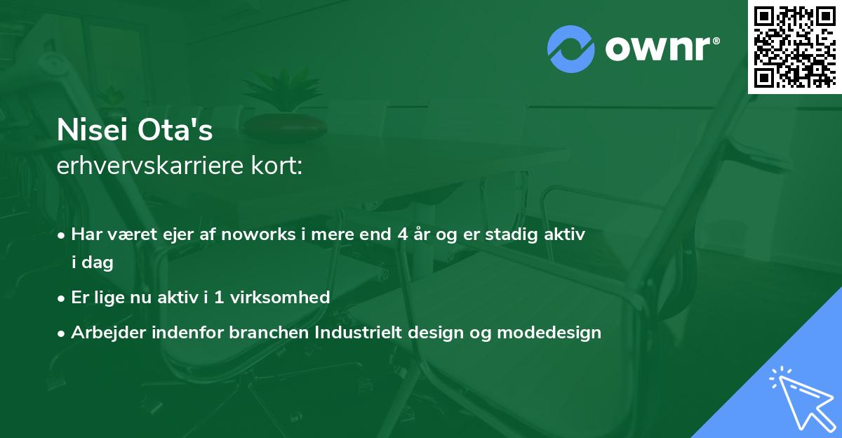 Nisei Ota's erhvervskarriere kort
