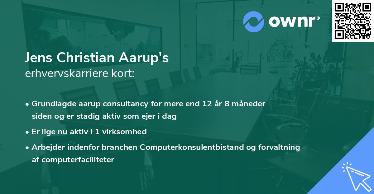 Jens Christian Aarup's erhvervskarriere kort