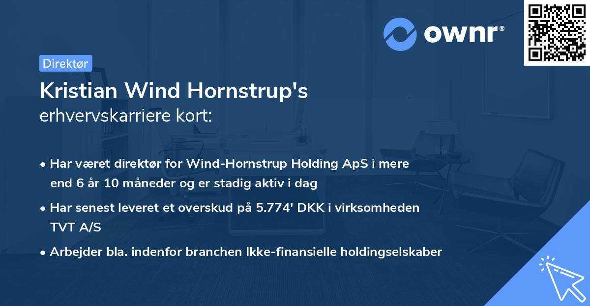 Kristian Wind Hornstrup's erhvervskarriere kort