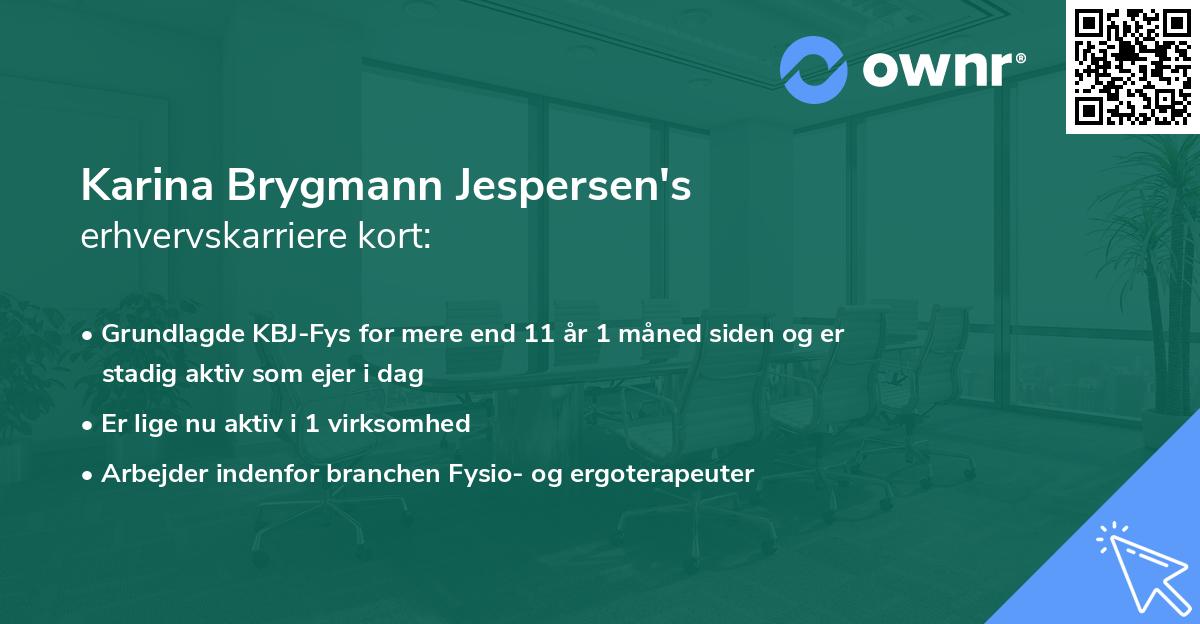 Karina Brygmann Jespersen's erhvervskarriere kort