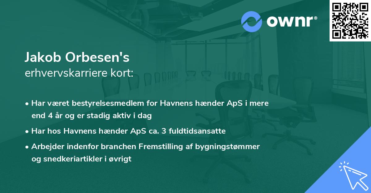 Jakob Orbesen's erhvervskarriere kort