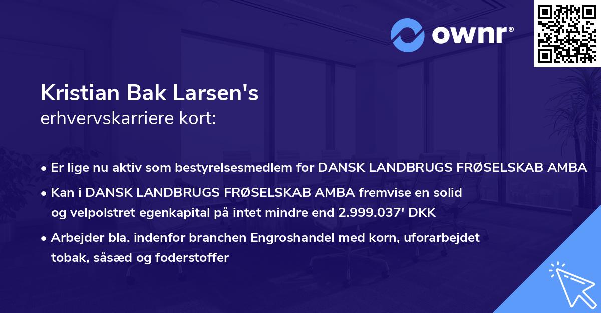 Kristian Bak Larsen's erhvervskarriere kort