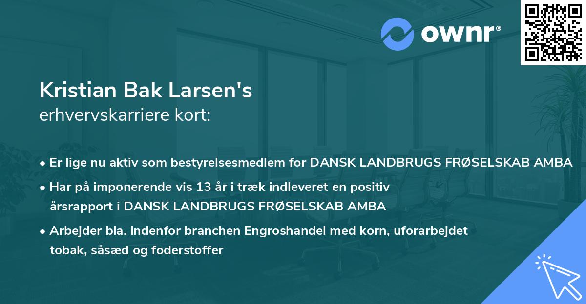Kristian Bak Larsen's erhvervskarriere kort