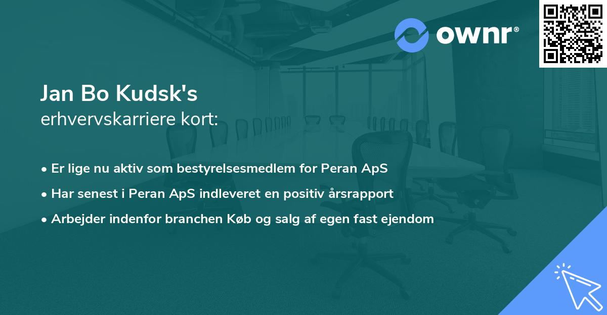 Jan Bo Kudsk's erhvervskarriere kort