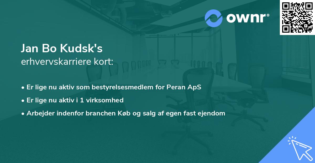 Jan Bo Kudsk's erhvervskarriere kort