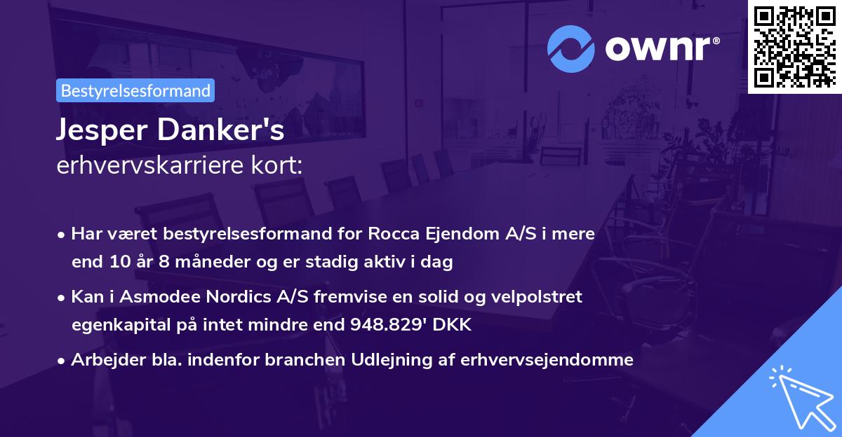 Jesper Danker's erhvervskarriere kort