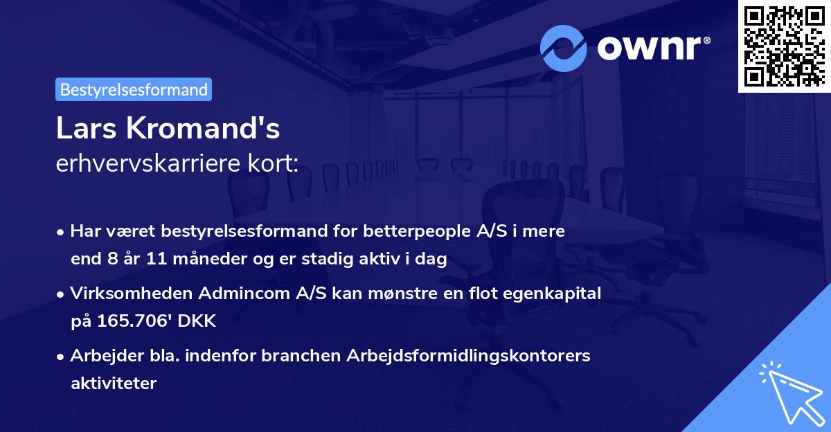 Lars Kromand's erhvervskarriere kort