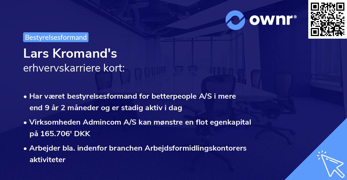 Lars Kromand's erhvervskarriere kort