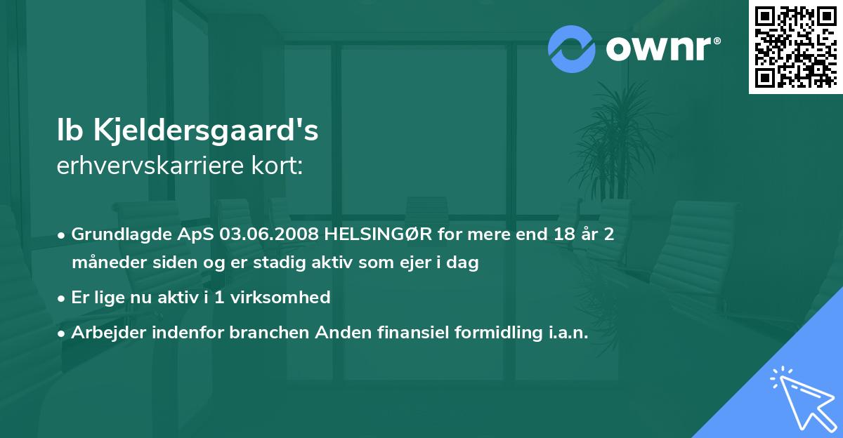 Ib Kjeldersgaard's erhvervskarriere kort