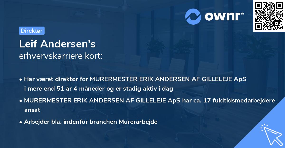 Leif Andersen's erhvervskarriere kort
