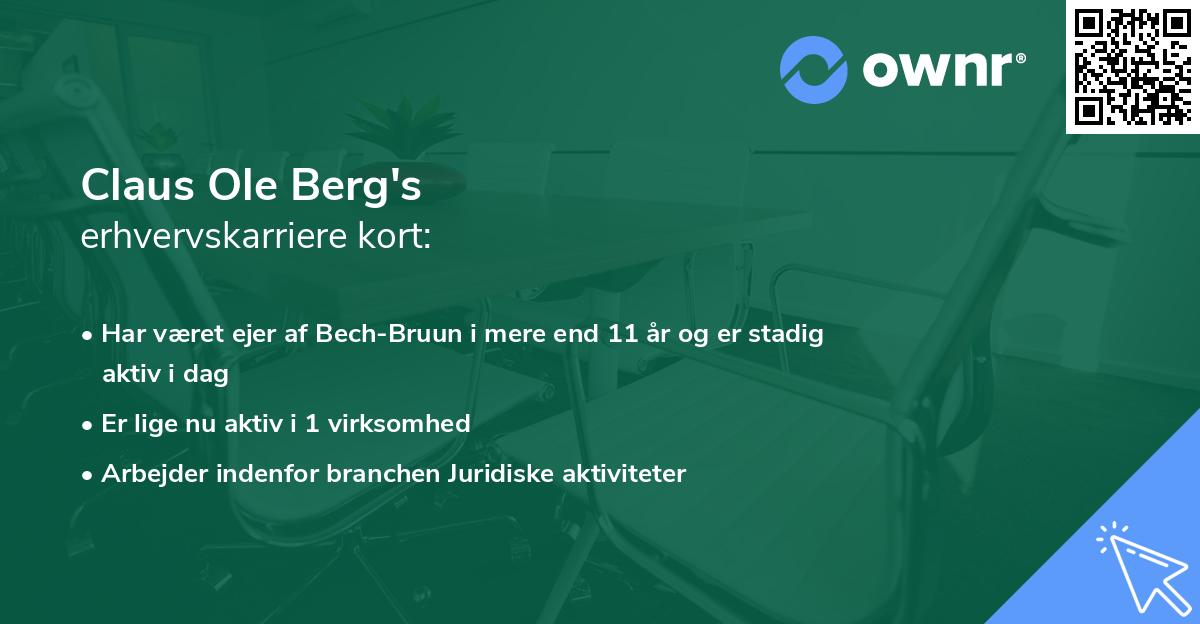 Claus Ole Berg's erhvervskarriere kort