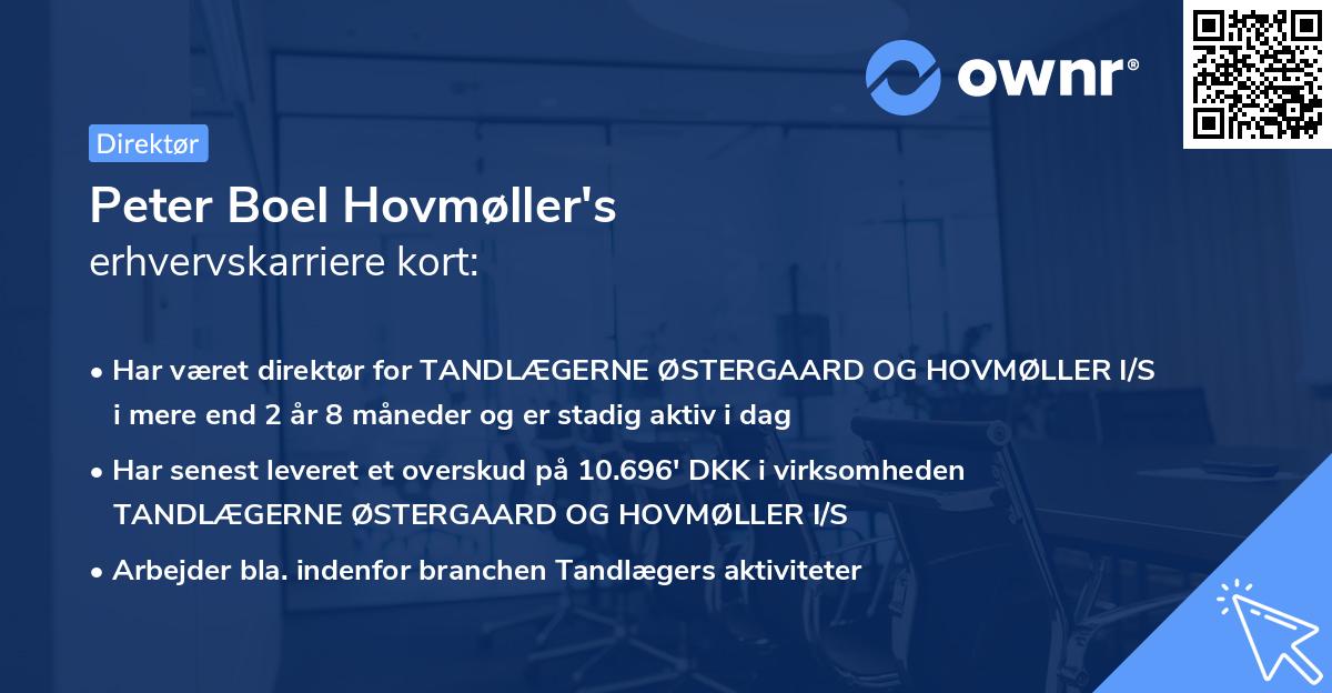 Peter Boel Hovmøller's erhvervskarriere kort