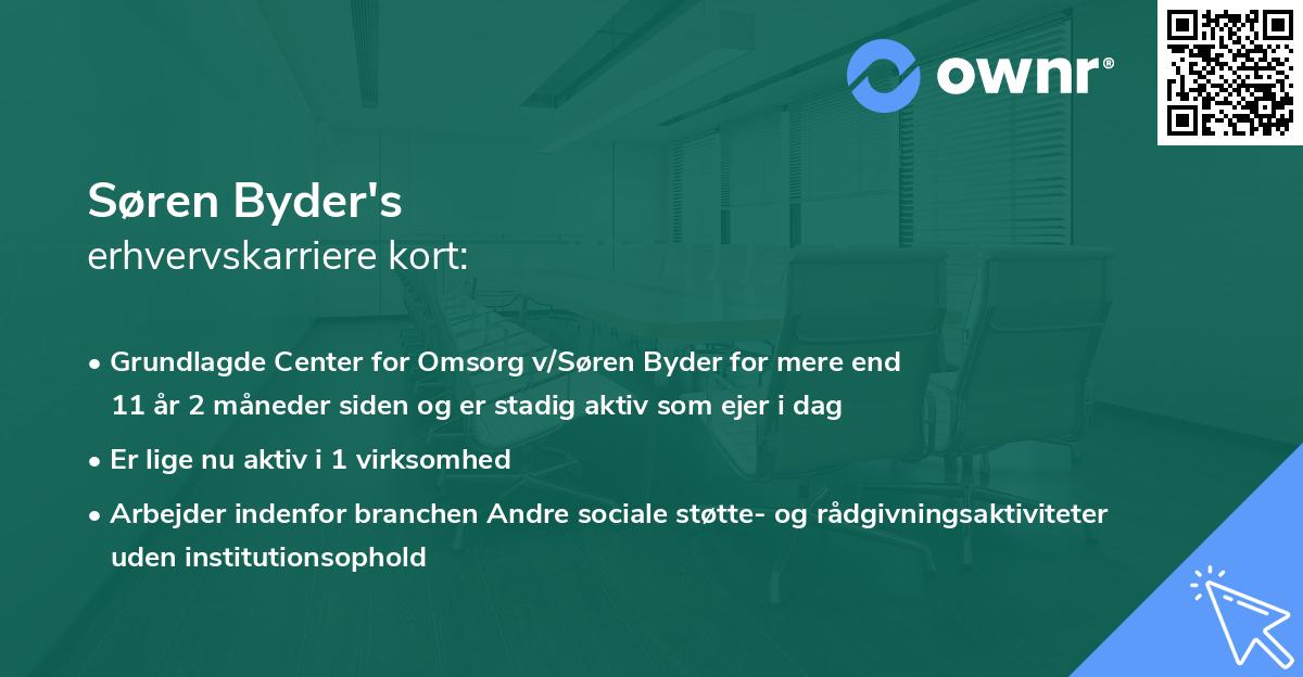 Søren Byder's erhvervskarriere kort