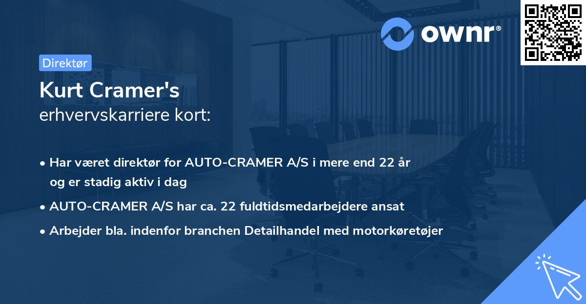 Kurt Cramer's erhvervskarriere kort
