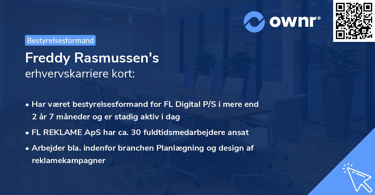 Freddy Rasmussen's erhvervskarriere kort