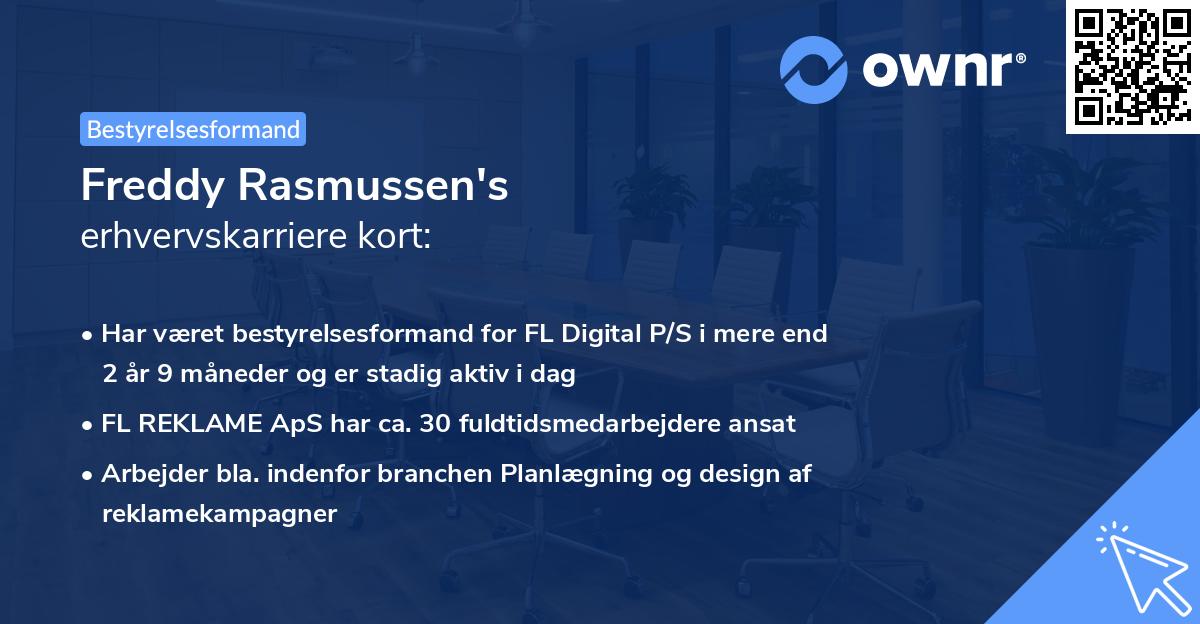 Freddy Rasmussen's erhvervskarriere kort
