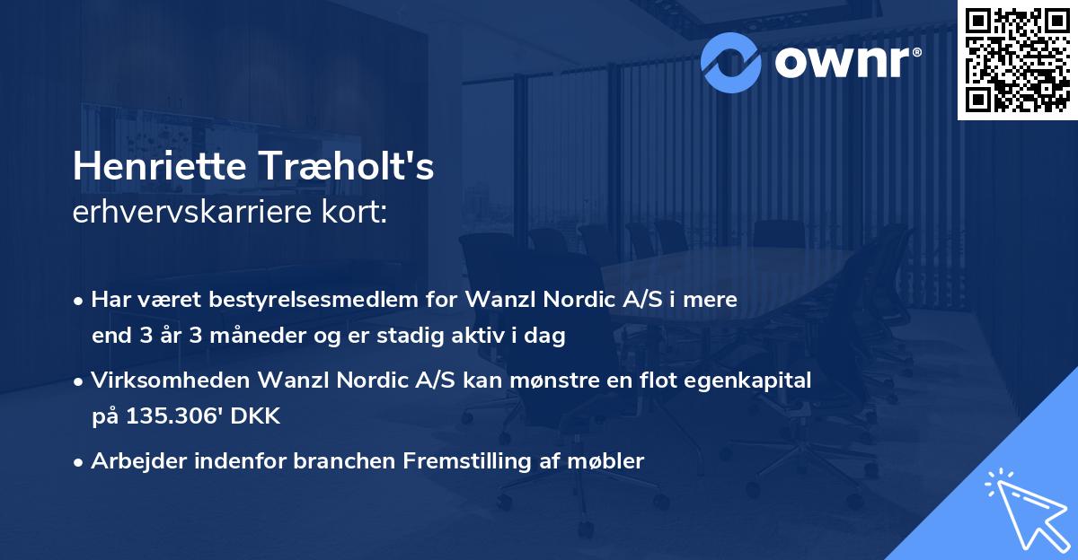 Henriette Træholt's erhvervskarriere kort