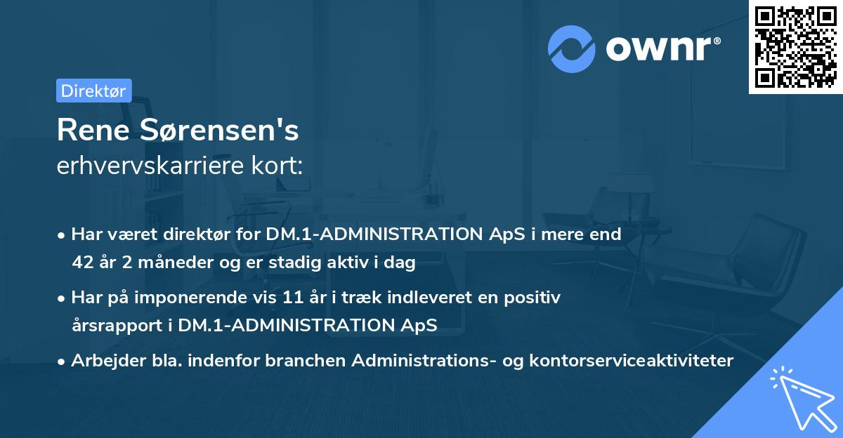 Rene Sørensen's erhvervskarriere kort