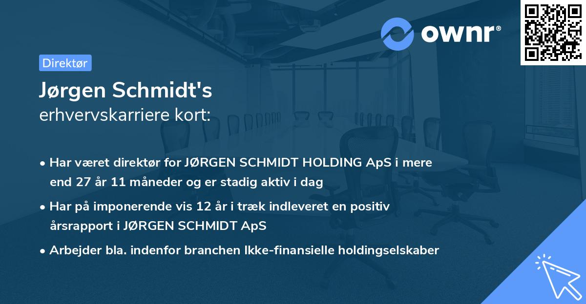 Jørgen Schmidt's erhvervskarriere kort