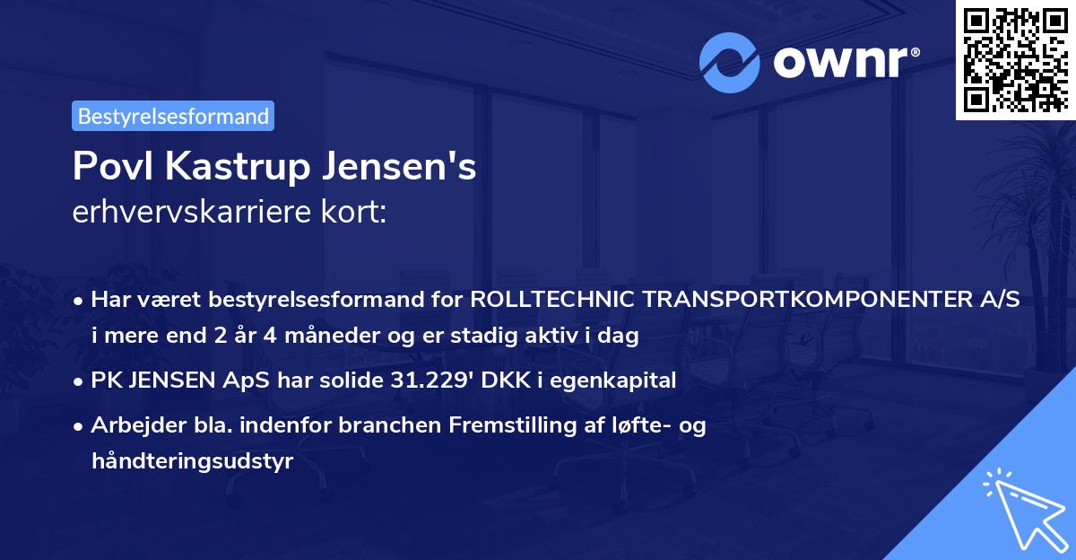 Povl Kastrup Jensen's erhvervskarriere kort