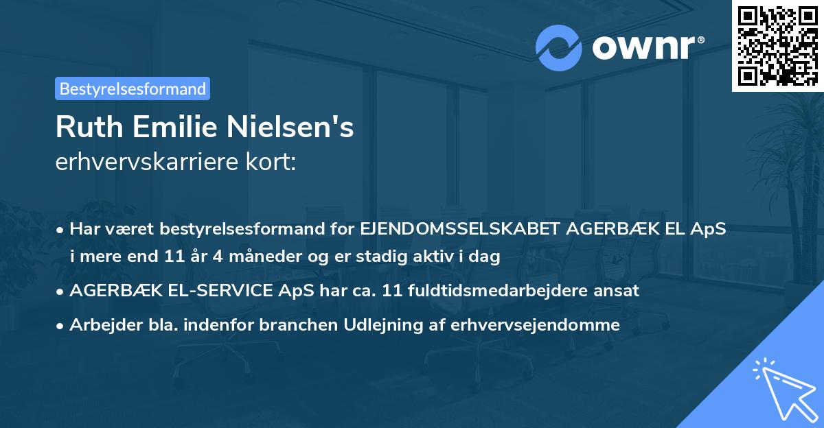 Ruth Emilie Nielsen's erhvervskarriere kort