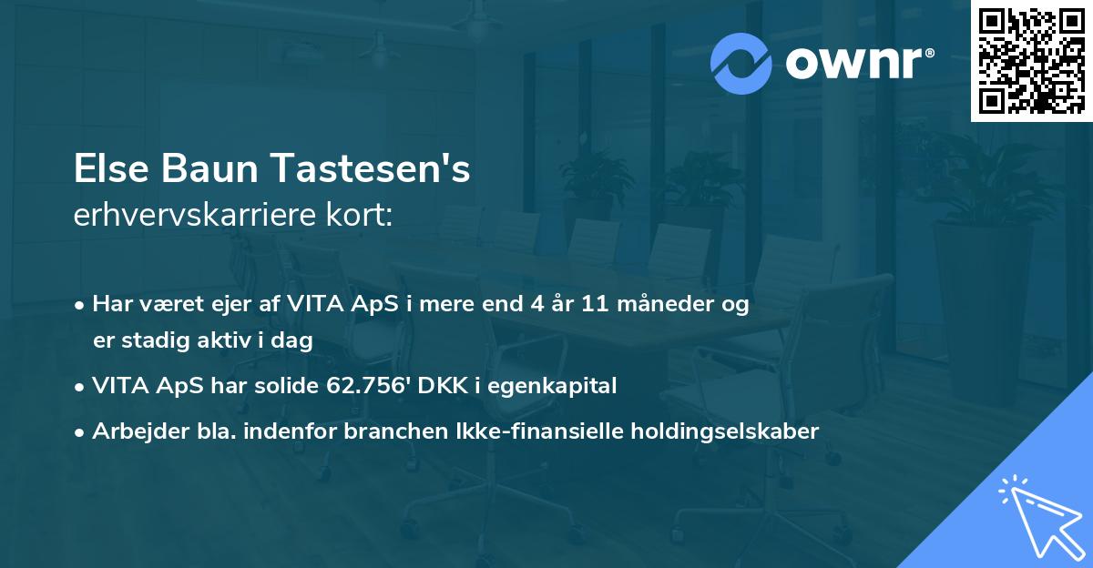 Else Baun Tastesen's erhvervskarriere kort