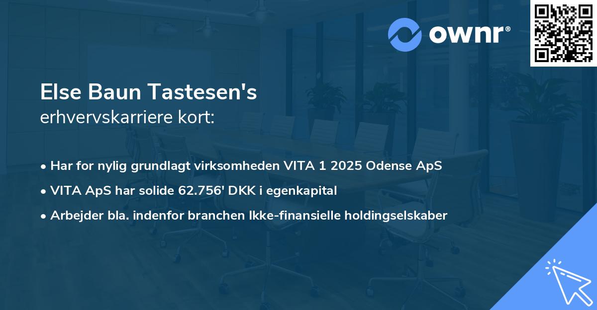 Else Baun Tastesen's erhvervskarriere kort