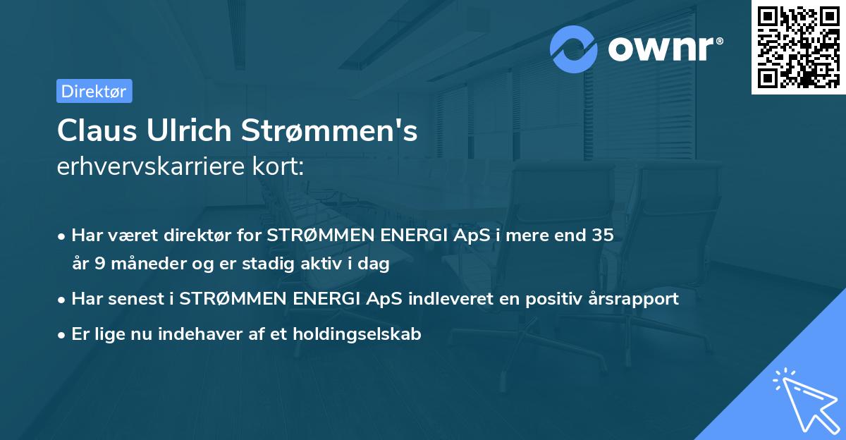 Claus Ulrich Strømmen's erhvervskarriere kort