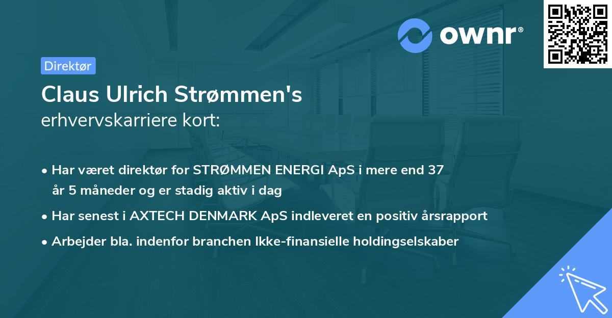 Claus Ulrich Strømmen's erhvervskarriere kort