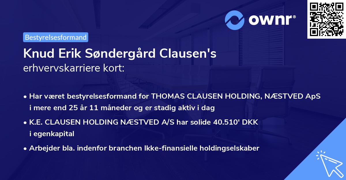 Knud Erik Søndergård Clausen's erhvervskarriere kort