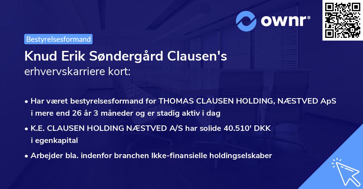 Knud Erik Søndergård Clausen's erhvervskarriere kort