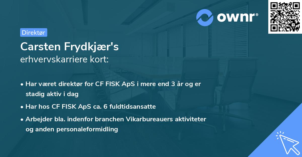 Carsten Frydkjær's erhvervskarriere kort