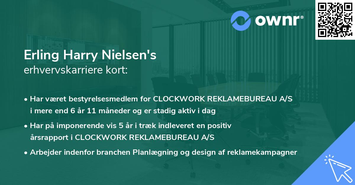 Erling Harry Nielsen's erhvervskarriere kort