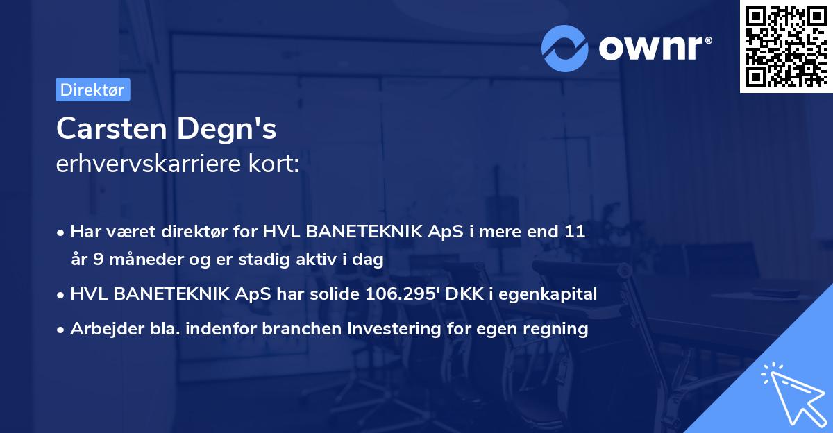 Carsten Degn's erhvervskarriere kort