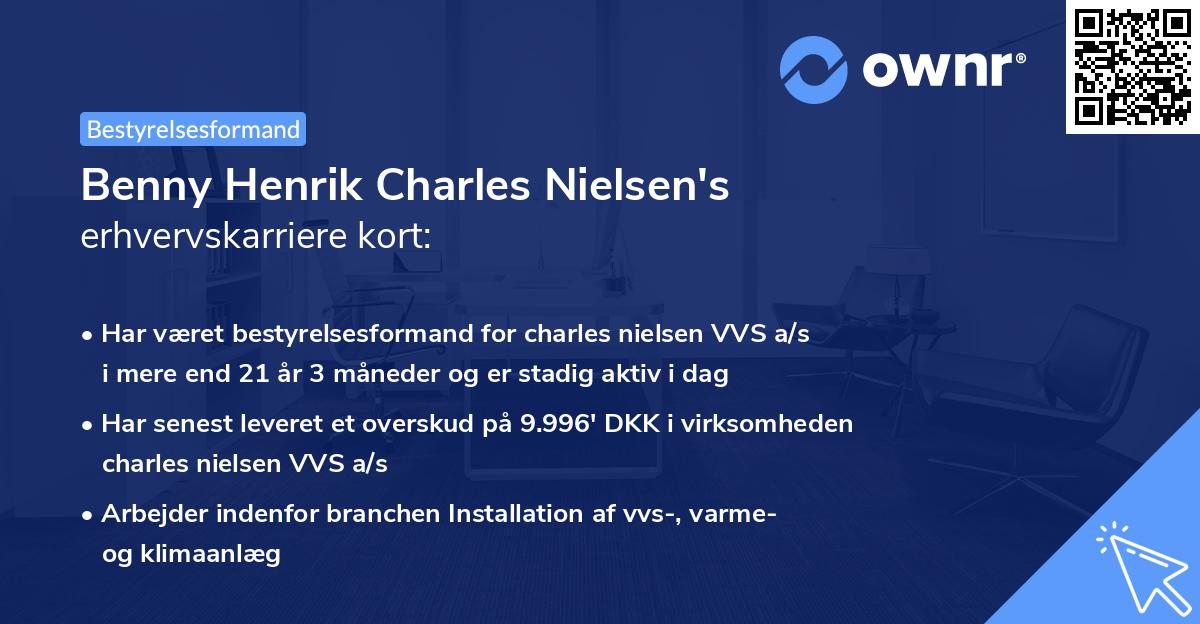 Benny Henrik Charles Nielsen's erhvervskarriere kort