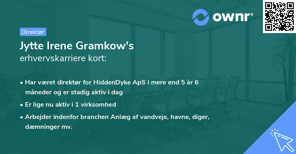Jytte Irene Gramkow's erhvervskarriere kort