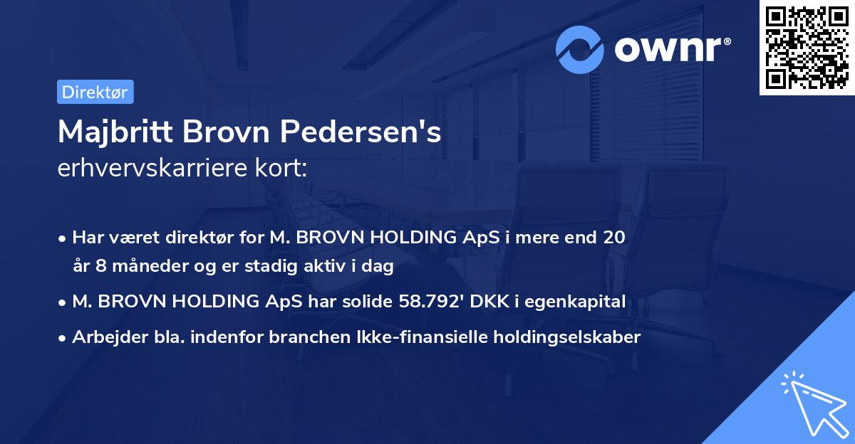 Majbritt Brovn Pedersen's erhvervskarriere kort