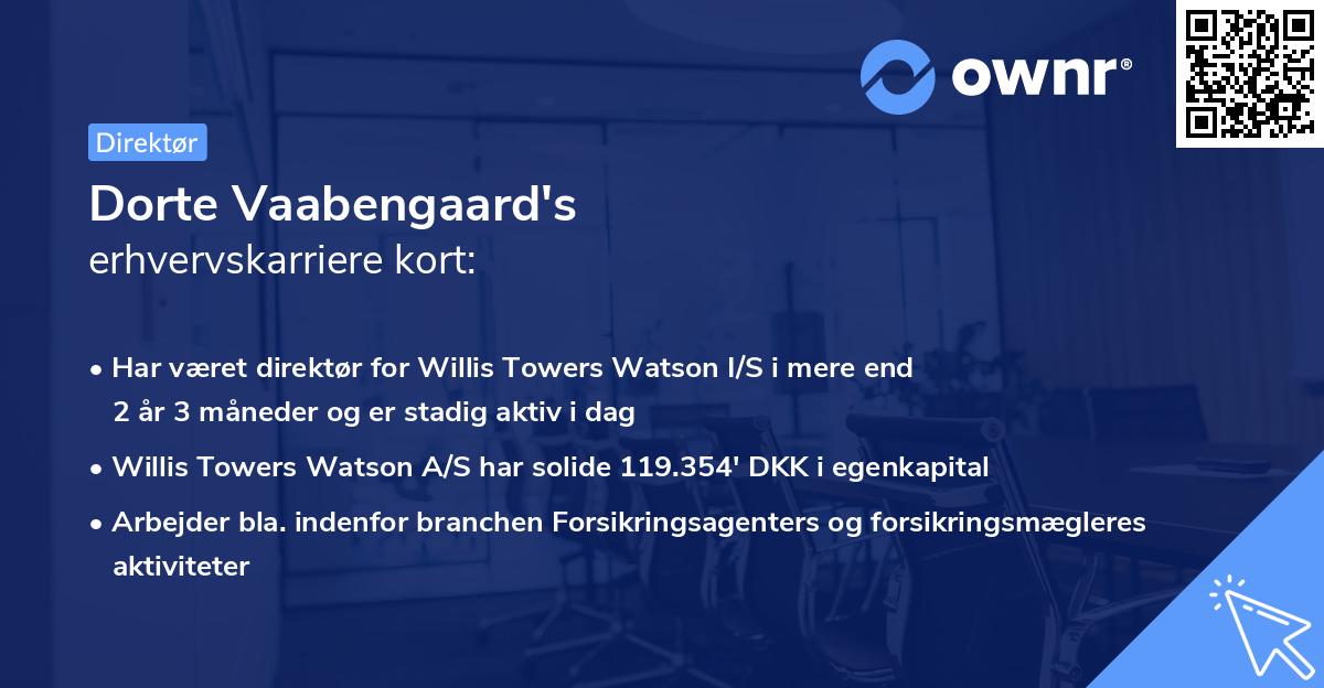 Dorte Vaabengaard's erhvervskarriere kort