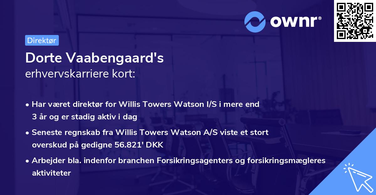 Dorte Vaabengaard's erhvervskarriere kort