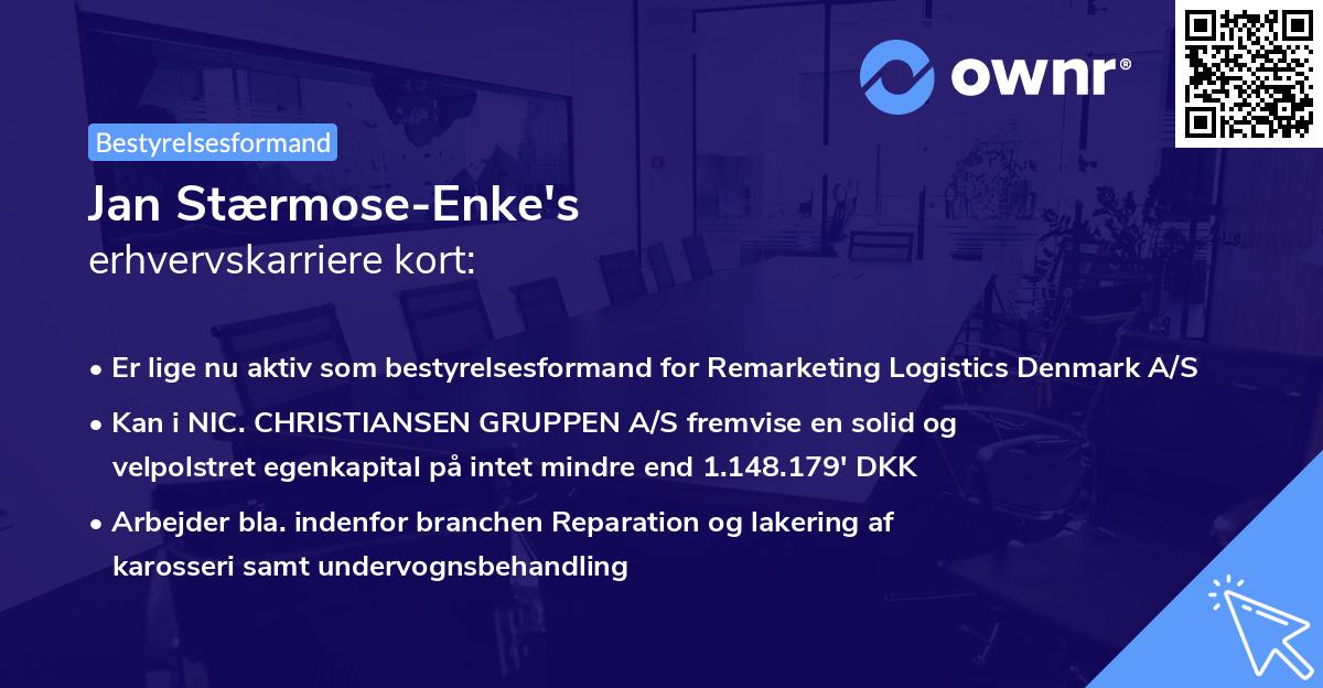 Jan Stærmose-Enke's erhvervskarriere kort