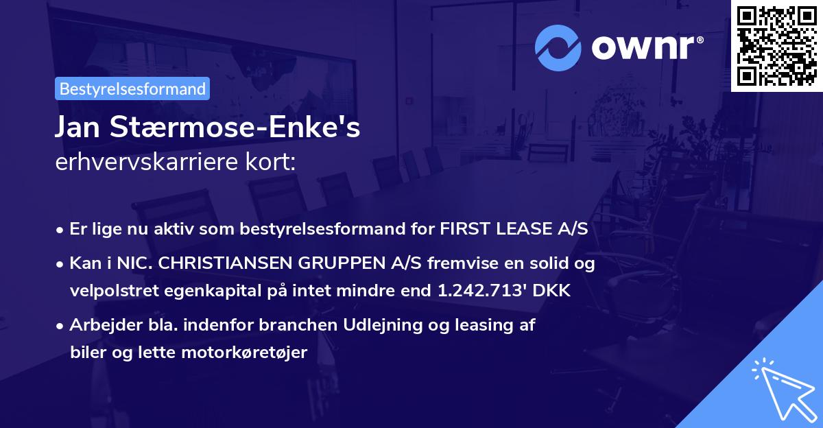 Jan Stærmose-Enke's erhvervskarriere kort