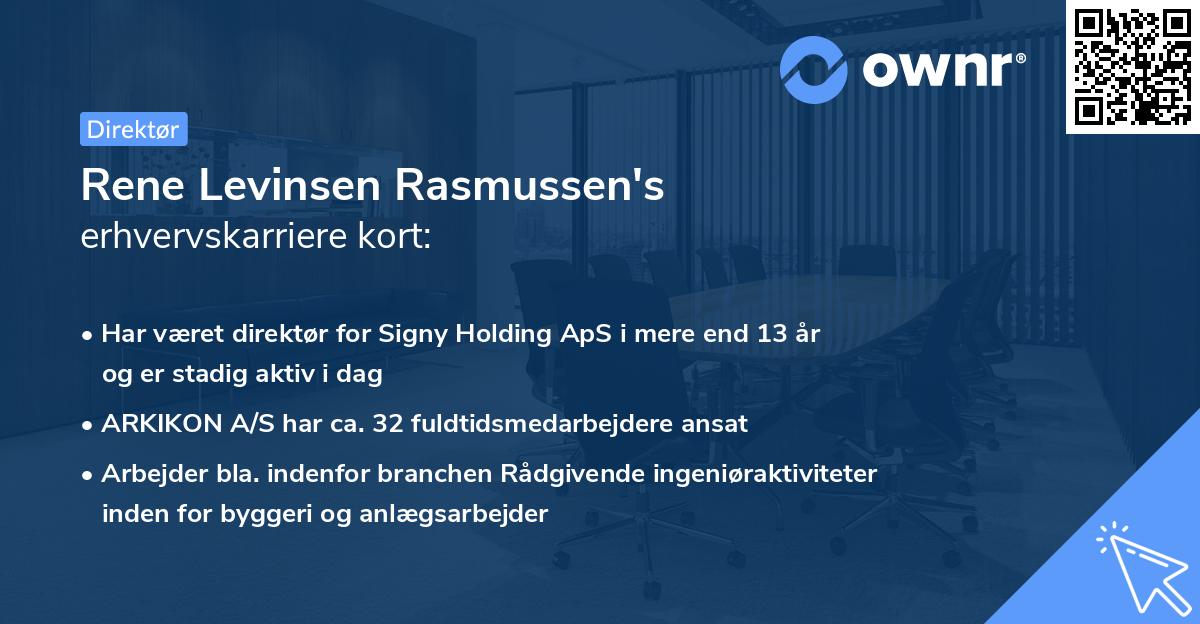 Rene Levinsen Rasmussen's erhvervskarriere kort