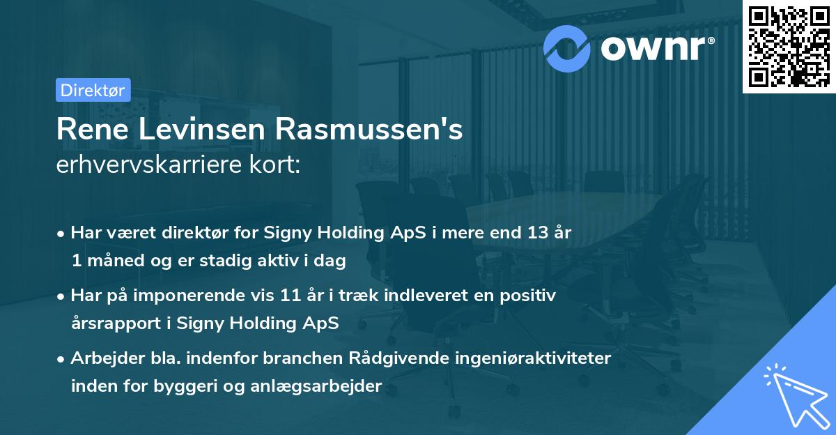 Rene Levinsen Rasmussen's erhvervskarriere kort