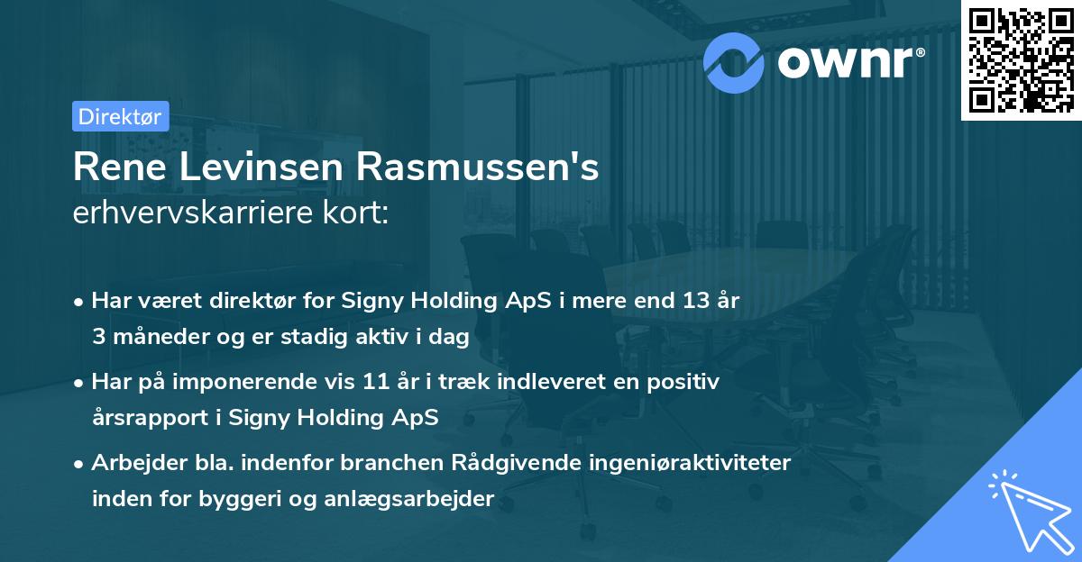 Rene Levinsen Rasmussen's erhvervskarriere kort