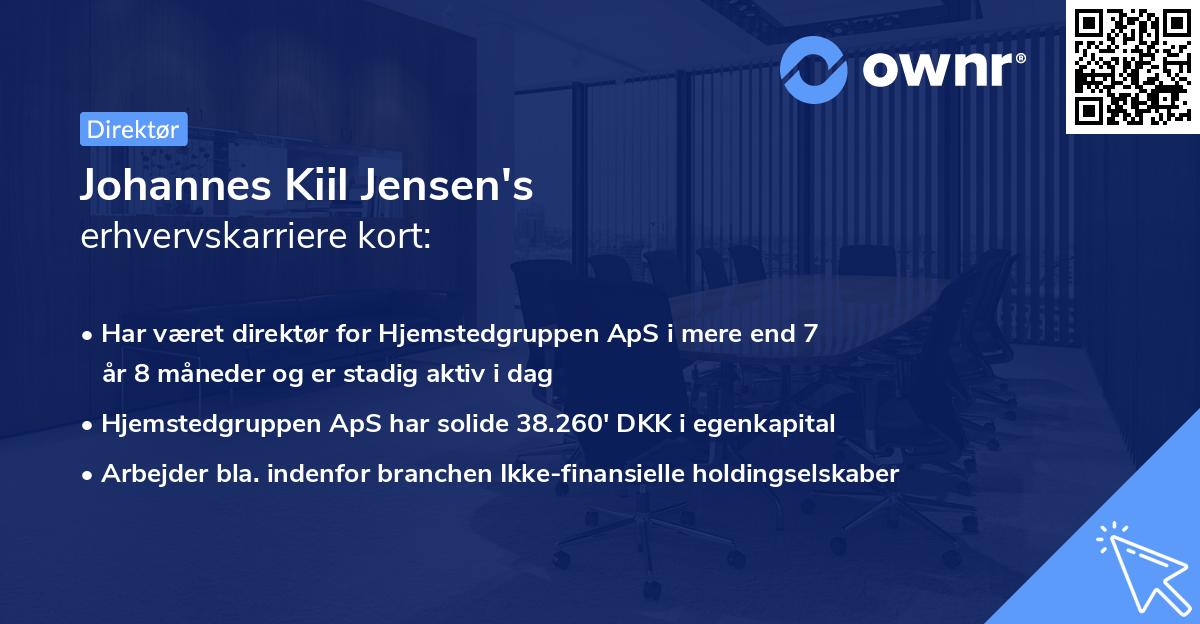 Johannes Kiil Jensen's erhvervskarriere kort