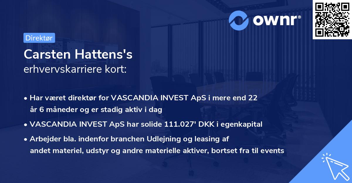 Carsten Hattens's erhvervskarriere kort