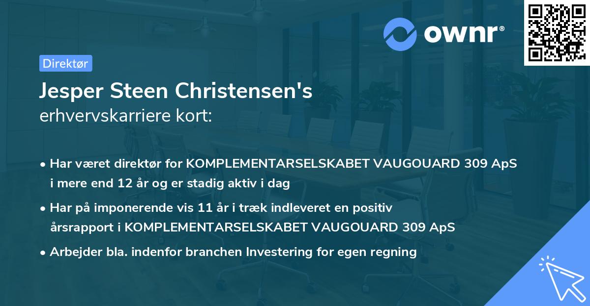Jesper Steen Christensen's erhvervskarriere kort