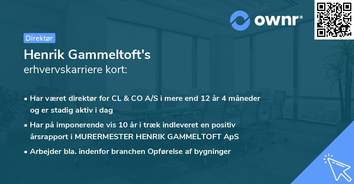 Henrik Gammeltoft's erhvervskarriere kort