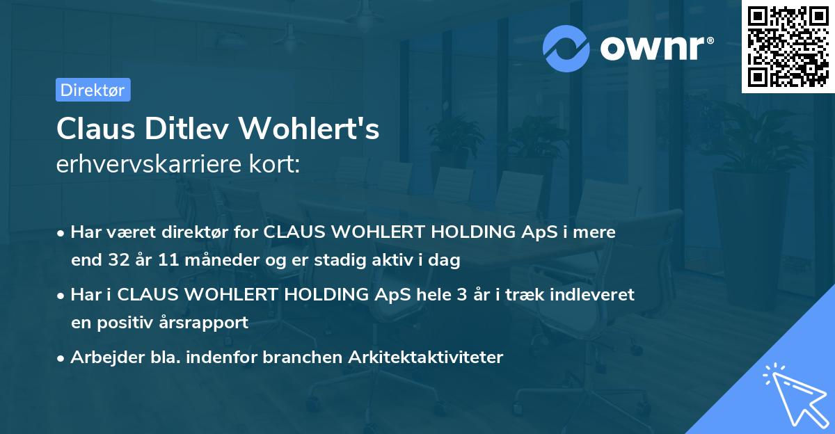 Claus Ditlev Wohlert's erhvervskarriere kort